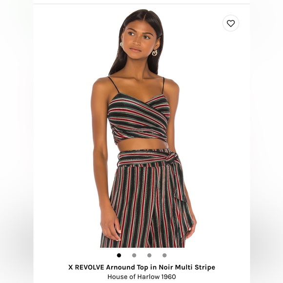 House of Harlow 1960 X Revolve Tania Pants and Arnound Top in Noir Stripe - Picture 4 of 15